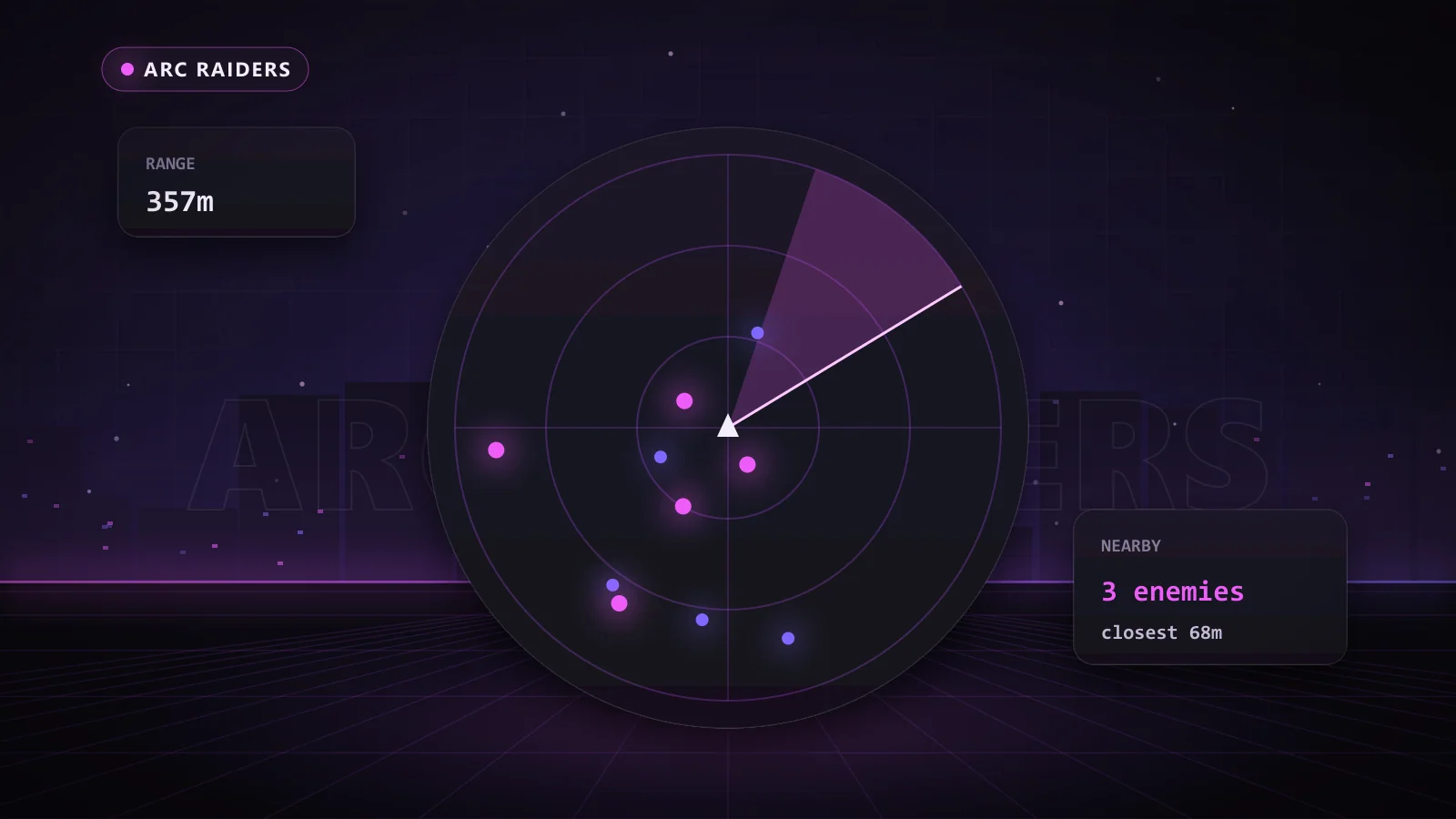 Illustration of a 2D radar showing nearby enemies in ARC Raiders