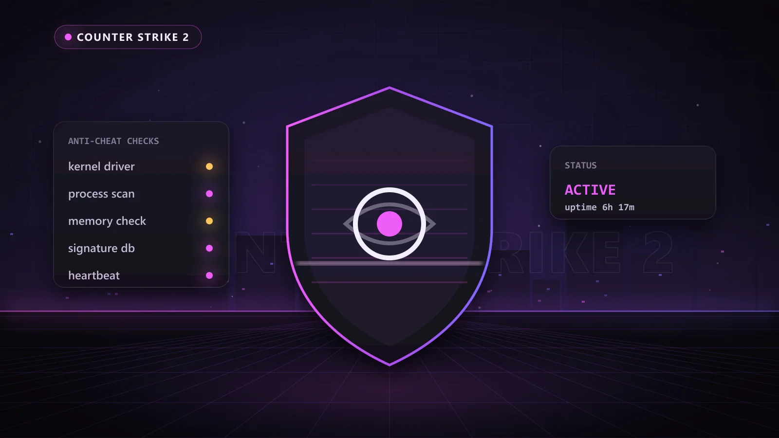 Illustration of an anti-cheat scan being monitored in Counter Strike 2