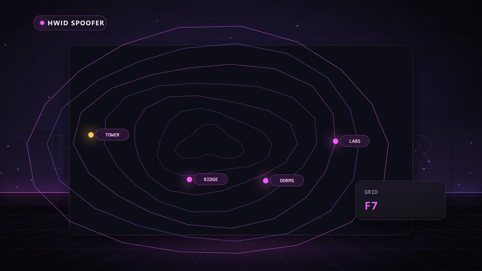 Illustration of a loot and extraction route map in HWID Spoofer