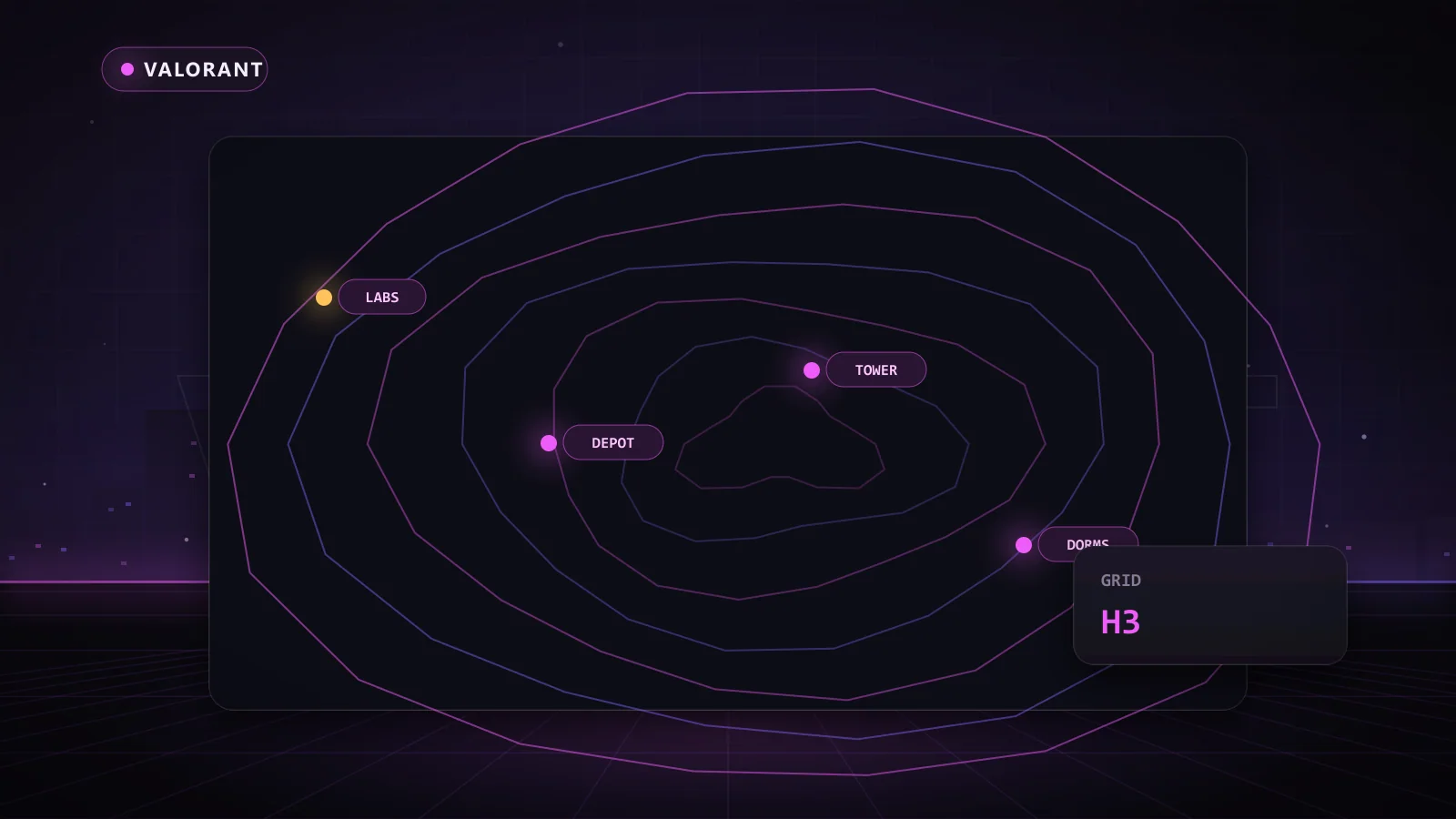 Illustration of a loot and extraction route map in Valorant