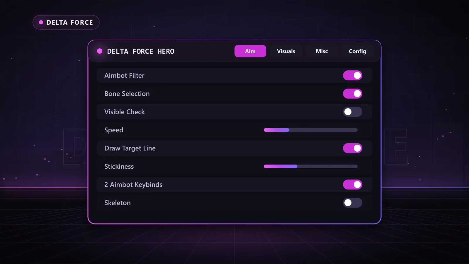 Delta Force Hero for Delta Force: menu with FOV, Smooth, Speed