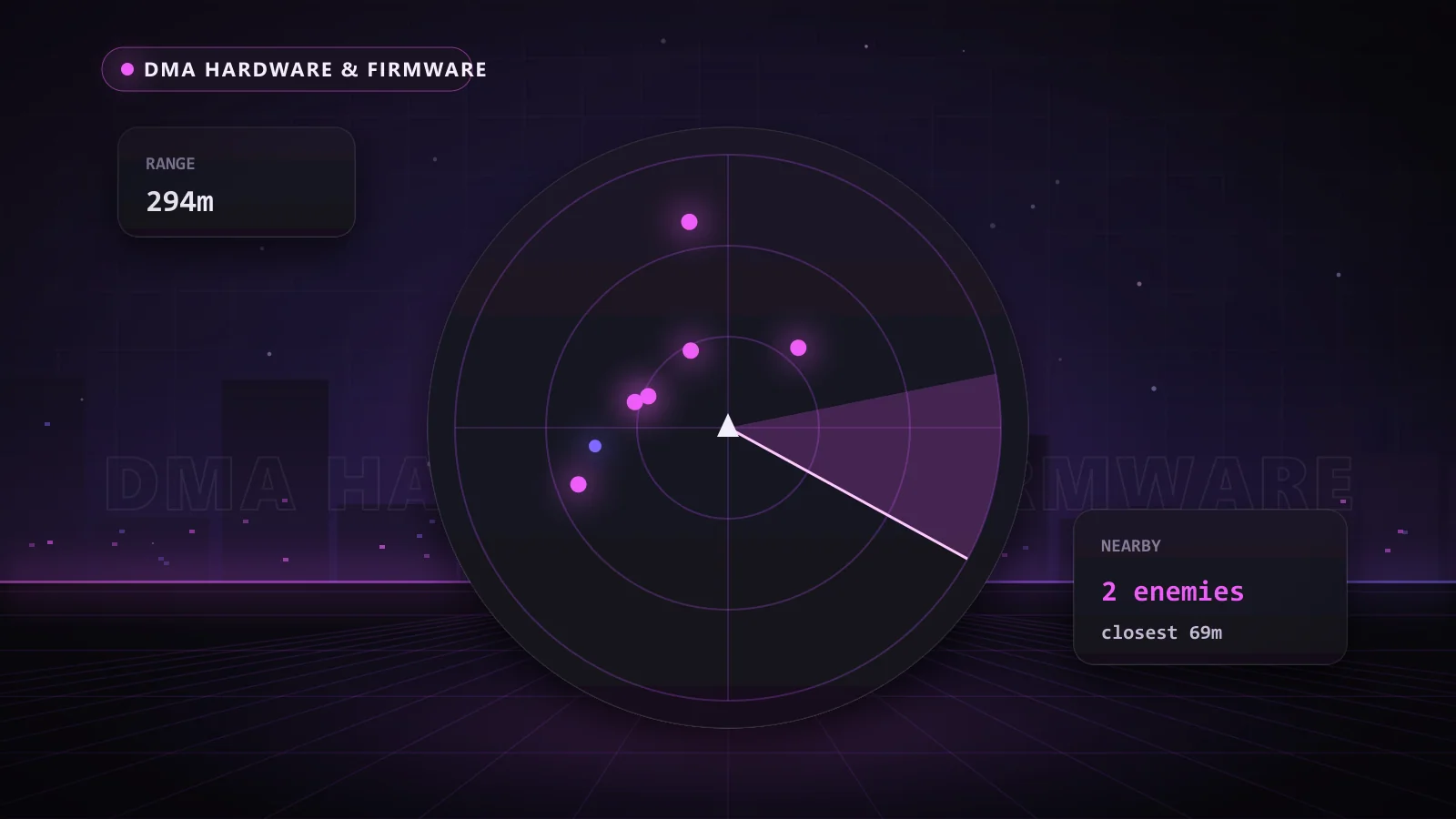 Illustration of a 2D radar showing nearby enemies in DMA Hardware & Firmware
