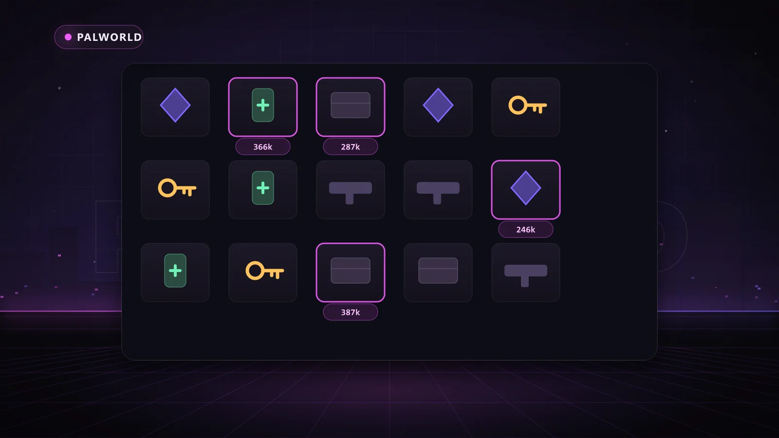 Pal items and drops grid