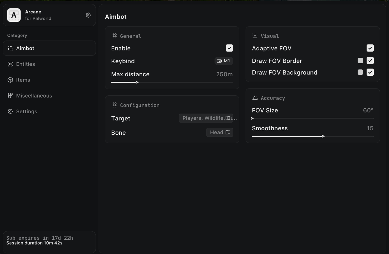 Palworld Arcane Menu
