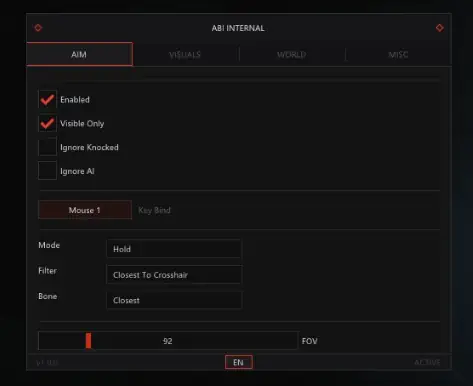 ABI Hero Aimbot Menu