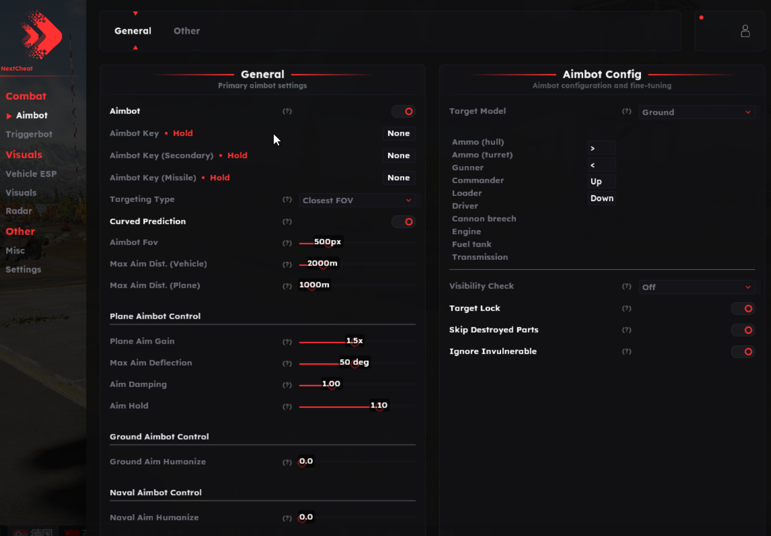 War Thunder Next Cheat Pro Aimbot Menu