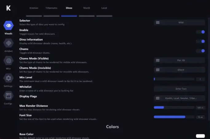 ARKSE Full Visuals & ESP Configuration