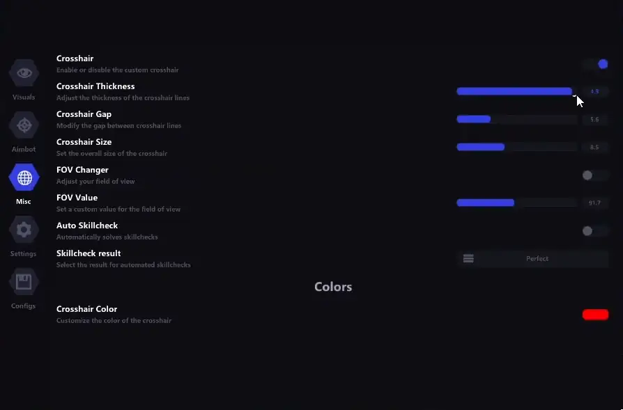 Dead by Daylight Klar Misc Menu