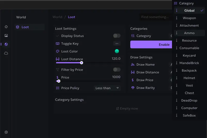 Delta Force Astral Loot ESP Menu