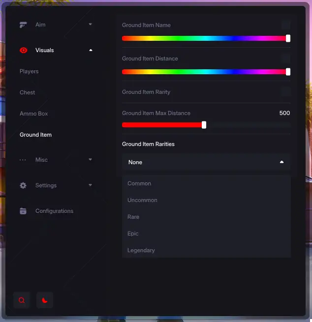Fortnite Hero World ESP Menu