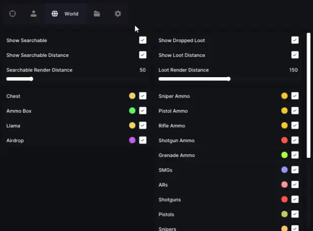 Fortnite Intellect World ESP Menu