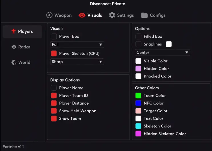 Disconnect Fortnite External Visuals