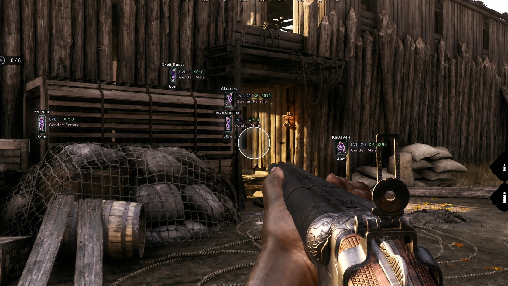 Configurable aiming controls for a Hunt Showdown bounty hunt