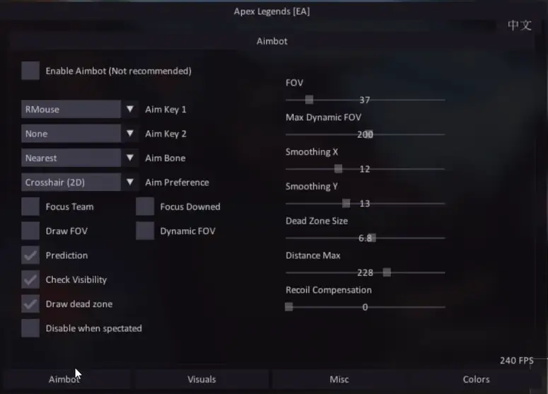 Kernaim Apex Aimbot Configuration
