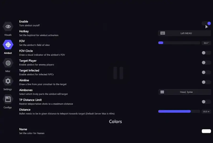 Klar DayZ Aimbot Configuration