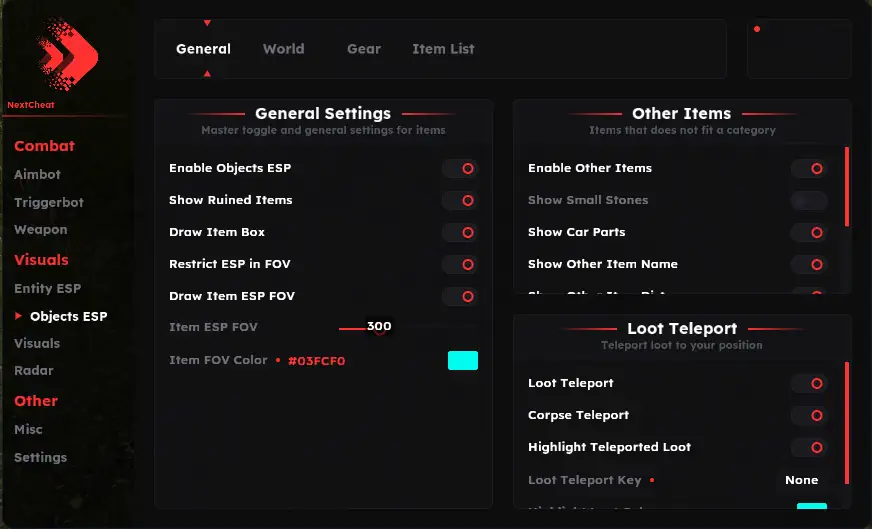 DayZ Next Cheat Pro World ESP Menu