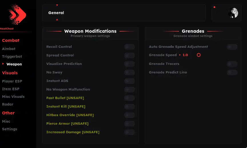 EFT Next Cheat Pro Weapon