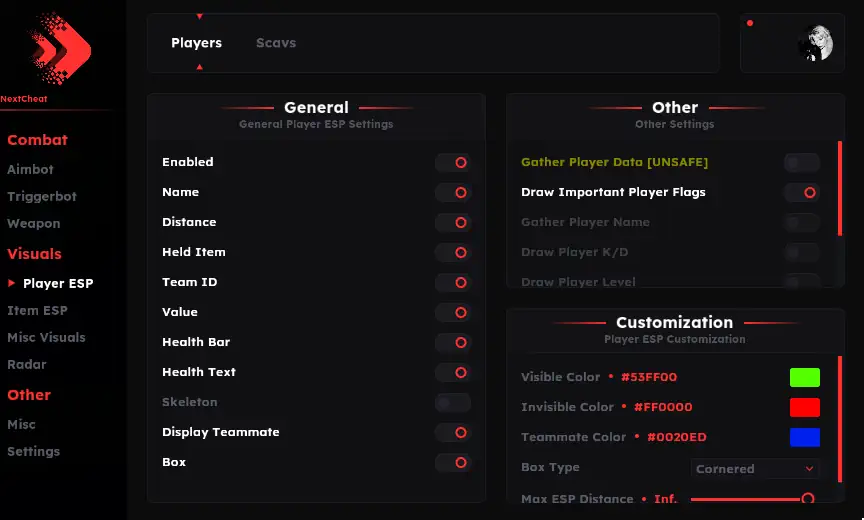 EFT Next Cheat Pro Player ESP