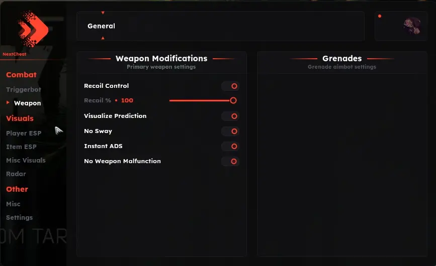 EFT Next Cheat Lite Weapon ESP
