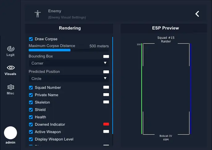 Arc Raiders DMA Polarity Player / Enemy ESP Menu