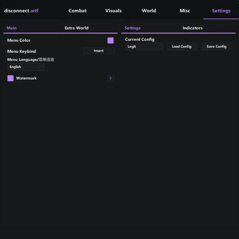 Rust Disconnect Internal Settings Menu