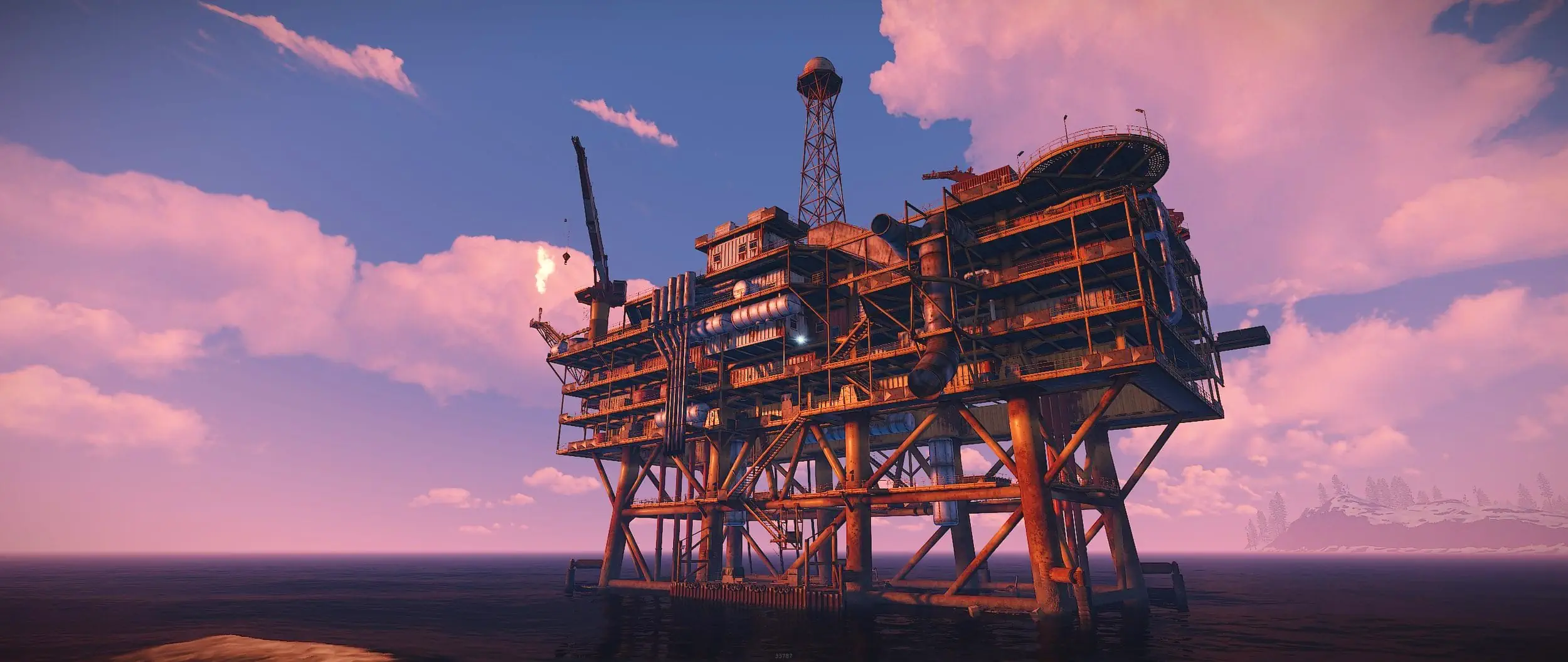 Rust Large Oil Rig locked crate event with Chinook helicopter and high tier loot