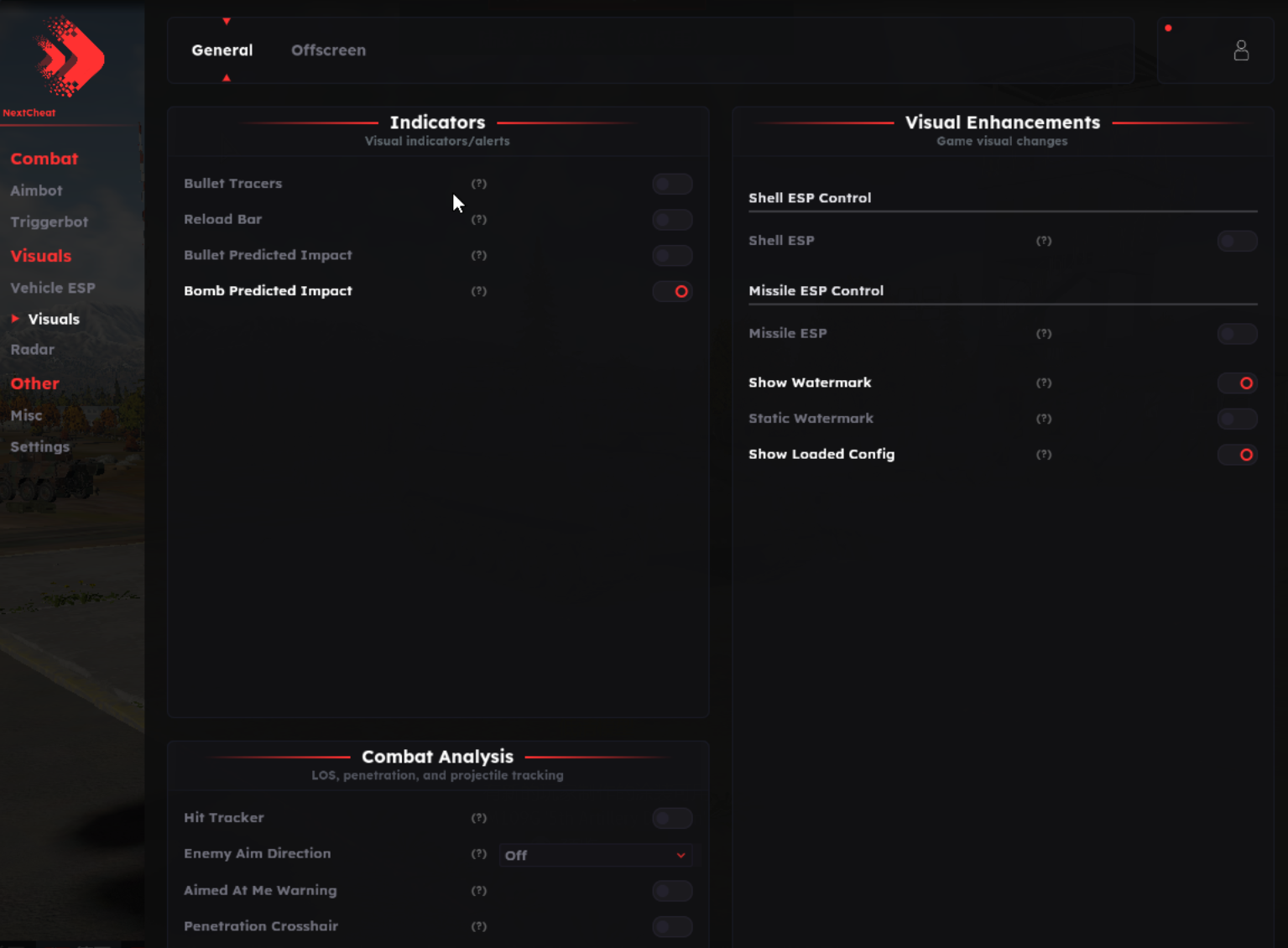 War Thunder Next Cheat Pro Visuals Menu